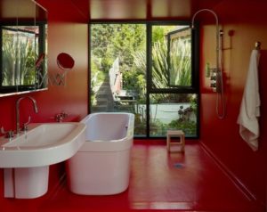 Red bathroom design
